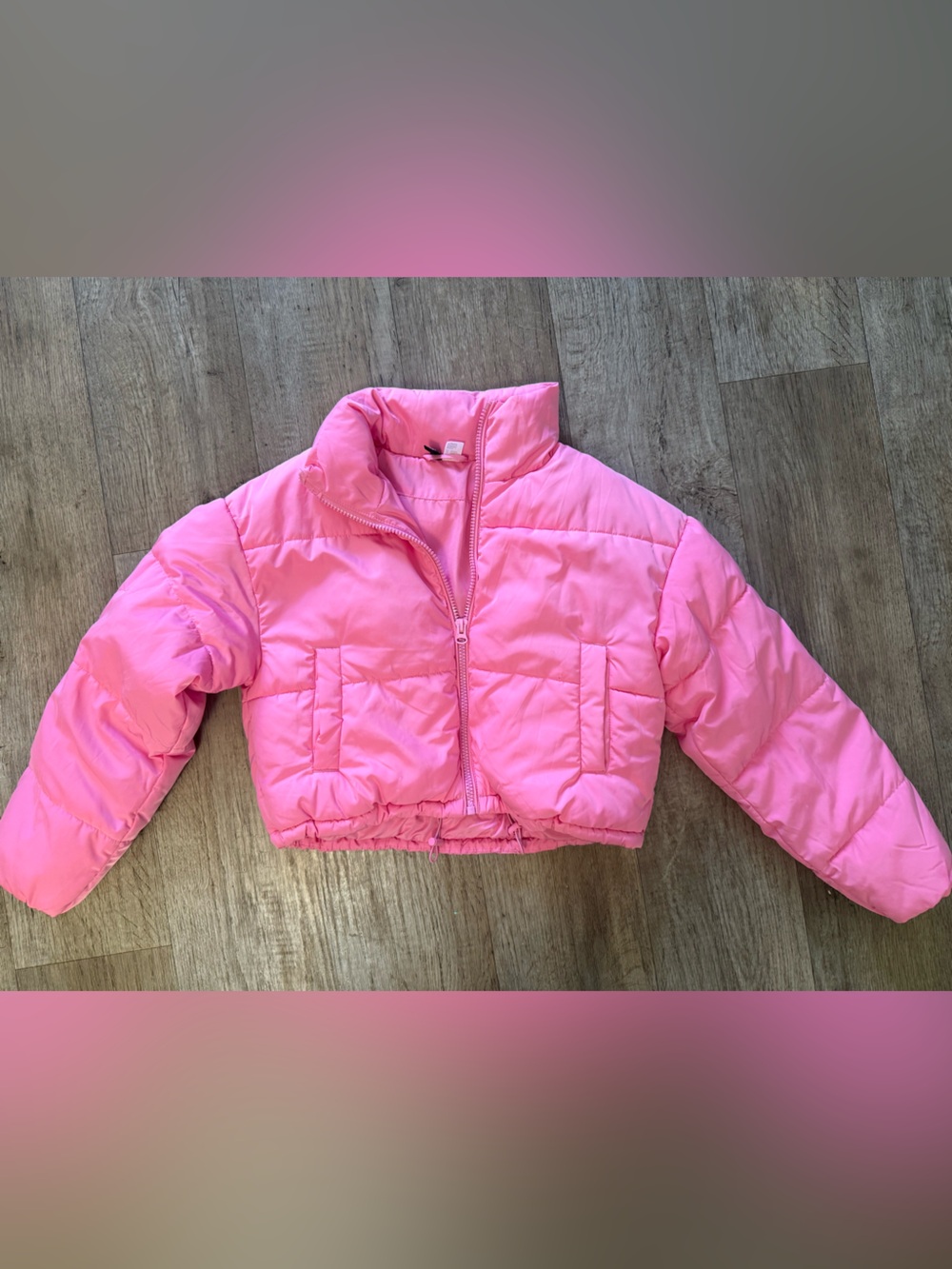 Divided Pink Cropped Puffer Jacket